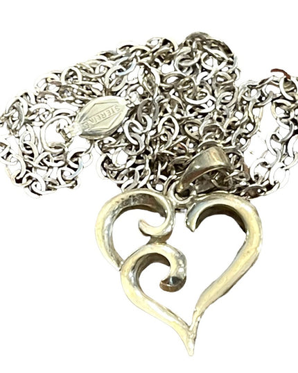 Vintage Sterling silver 925 heart pendant necklace