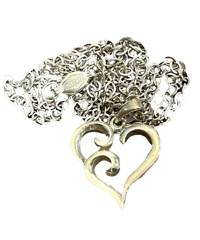Vintage Sterling silver 925 heart pendant necklace