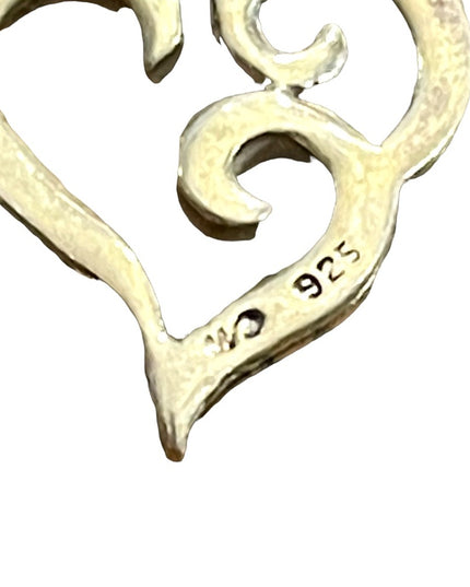 Vintage Sterling silver 925 heart pendant necklace