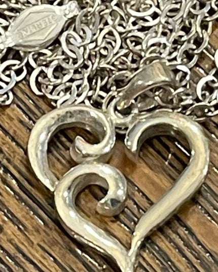 Vintage Sterling silver 925 heart pendant necklace