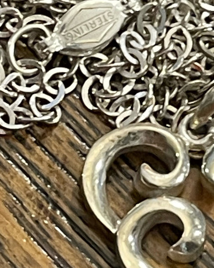 Vintage Sterling silver 925 heart pendant necklace