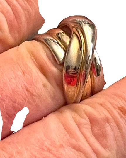 Vintage sterling silver 925 thick band ribbon style ring
