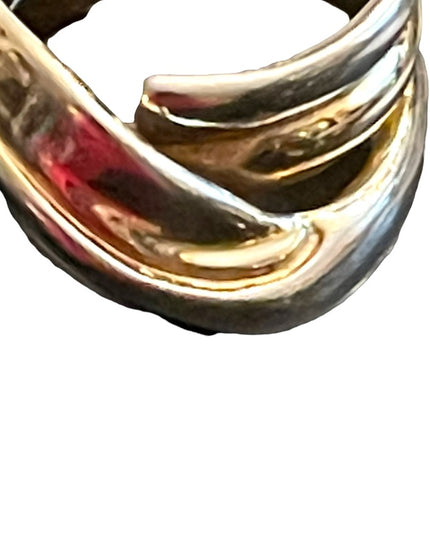 Vintage sterling silver 925 thick band ribbon style ring