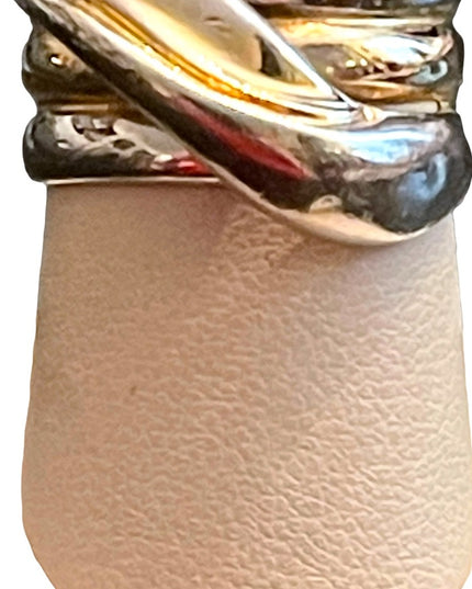 Vintage sterling silver 925 thick band ribbon style ring