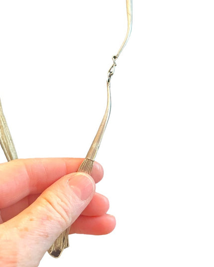 Vintage 30 strand liquid silver designer sterling 925 long necklace southwestern