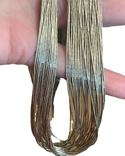 Vintage 30 strand liquid silver designer sterling 925 long necklace southwestern