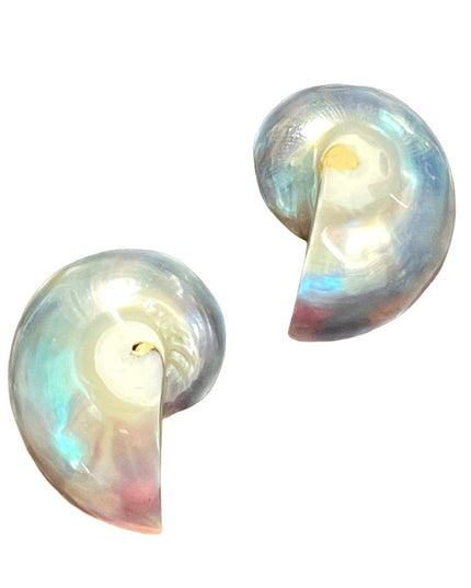 Vintage Nautilus shell earrings