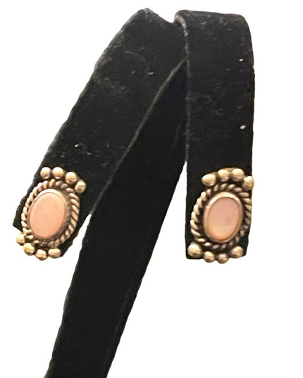 Vintage Sterling silver 925 M NEZ Navajo MOP fancy earrings
