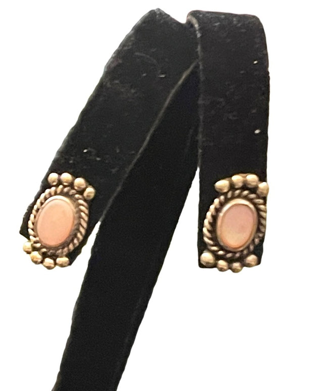 Vintage Sterling silver 925 M NEZ Navajo MOP fancy earrings