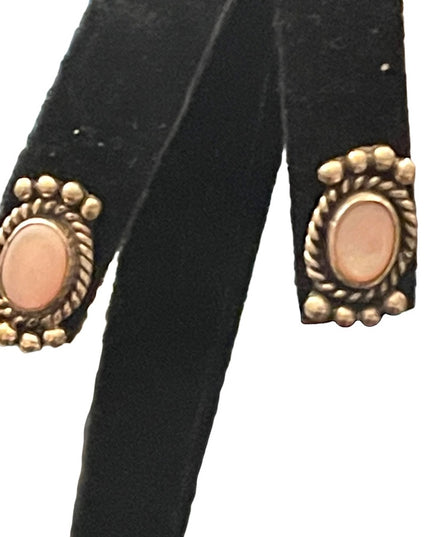 Vintage Sterling silver 925 M NEZ Navajo MOP fancy earrings