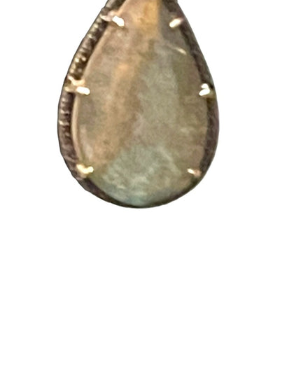 JWBR Labradorite Marcasite amethyst sterling silver tear drop dangle earrings