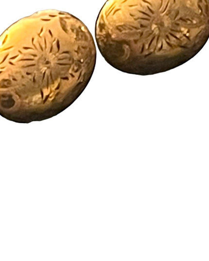Vintage 12k Gold filled etched Forstner oval screw back earrings