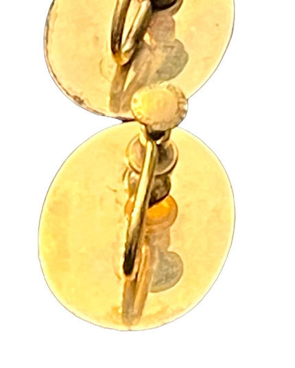 Vintage 12k Gold filled etched Forstner oval screw back earrings