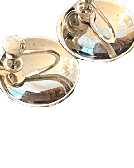 Vintage sterling silver 925 etched screwback earrings Boyd Bond