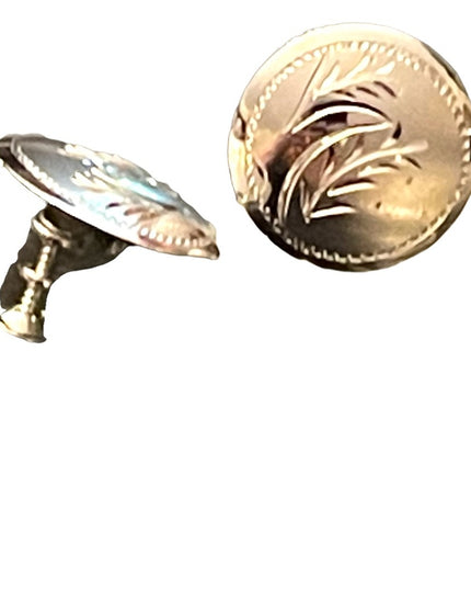 Vintage sterling silver 925 etched screwback earrings Boyd Bond