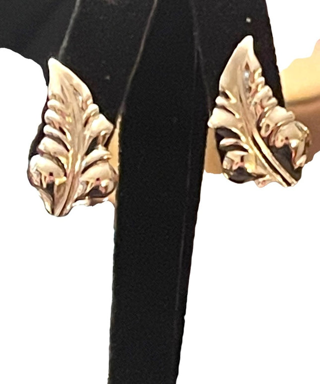 Vintage sterling silver 925 Boyd Bond screw back leaf earrings