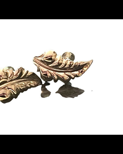 Vintage sterling silver 925 Boyd Bond screw back leaf earrings
