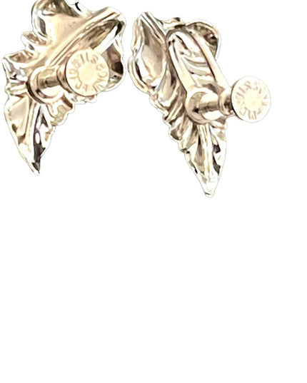 Vintage sterling silver 925 Boyd Bond screw back leaf earrings