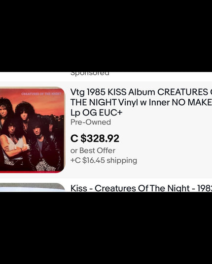 Kiss Creatures of the Night 1982 Polygram in plastic wrap record album LP RARE