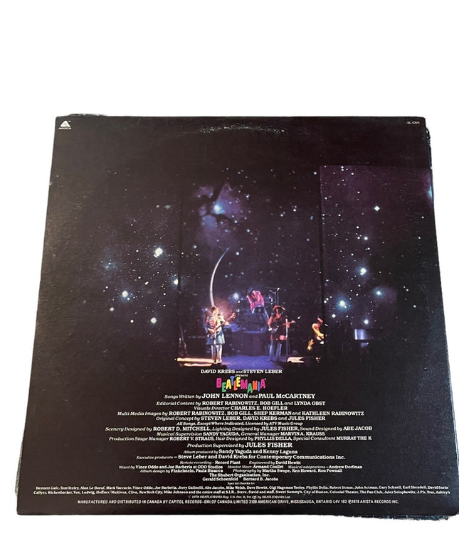 BEATLEMANIA RECORDED LIVE at WINTER GARDEN THEATER ARISTA 1978 LP Record Album