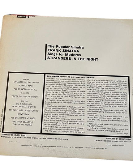 VintGe Frank Sinatra Strangers in the night Record Album LP vinyl