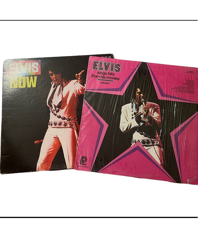 Lot of  2 Elvis records Elvis hits Now Vintage lot 1970s LP record albums vinyl