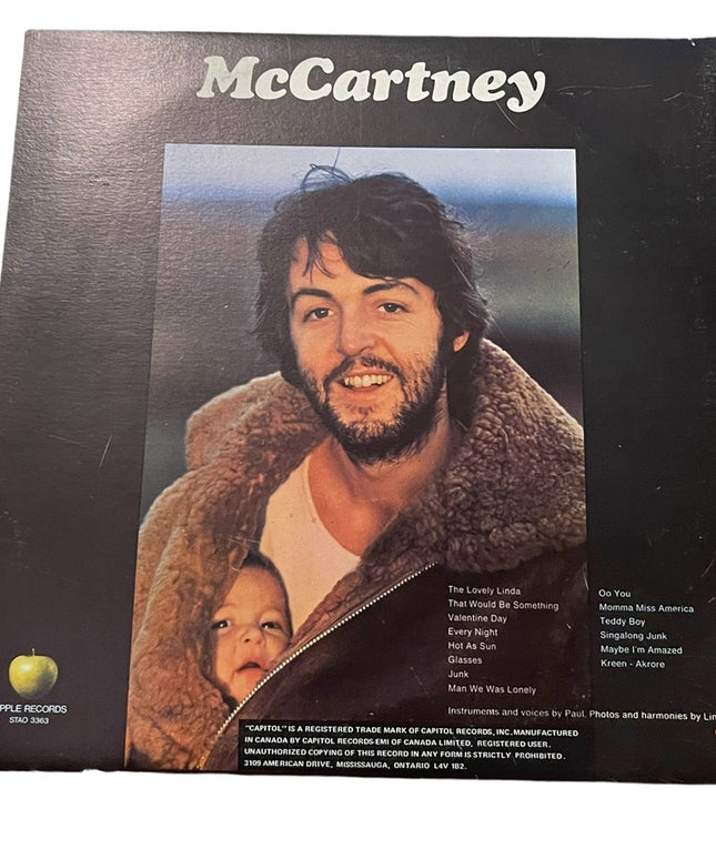 Paul McCartney Vinyl Record Album LP Vintage Apple vintage