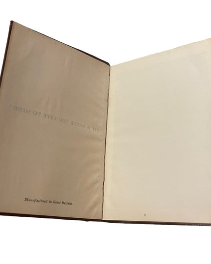 Antique red leather Collins UK book Its Never To Late to Mend Charles Reade VG