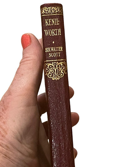 Antique Collins UK 1920 Red leather bound Kenilworth Sir Walter Scott book