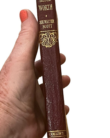 Antique Collins UK 1920 Red leather bound Kenilworth Sir Walter Scott book