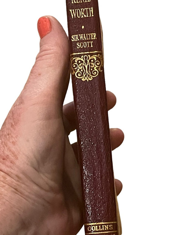 Antique Collins UK 1920 Red leather bound Kenilworth Sir Walter Scott book
