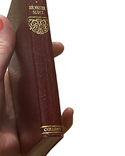 Antique Collins UK 1920 Red leather bound Kenilworth Sir Walter Scott book