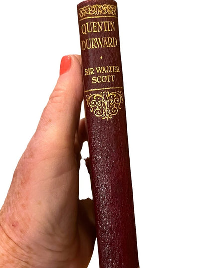 Antique UK Collins Red Leather book Quentin Durward Sir Walter Scott VG
