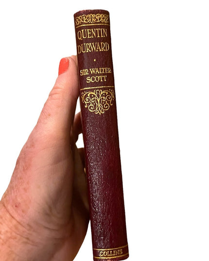 Antique UK Collins Red Leather book Quentin Durward Sir Walter Scott VG