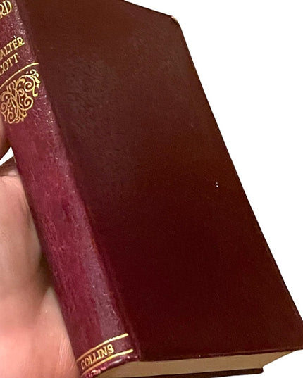 Antique UK Collins Red Leather book Quentin Durward Sir Walter Scott VG