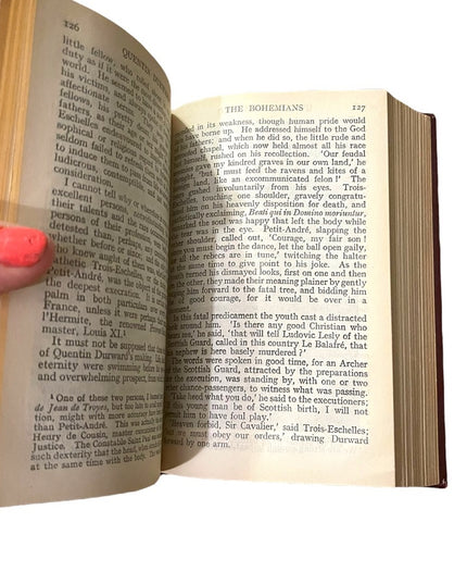 Antique UK Collins Red Leather book Quentin Durward Sir Walter Scott VG