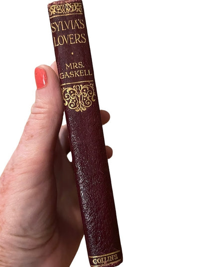 Antique 1920 Collins UK red leather book Sylvias Lovers MRS Gaskell