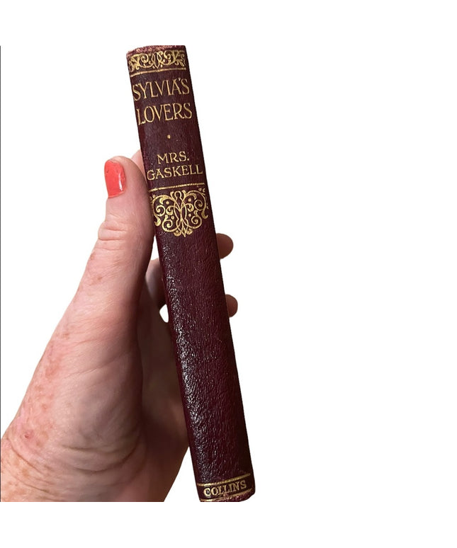 Antique 1920 Collins UK red leather book Sylvias Lovers MRS Gaskell