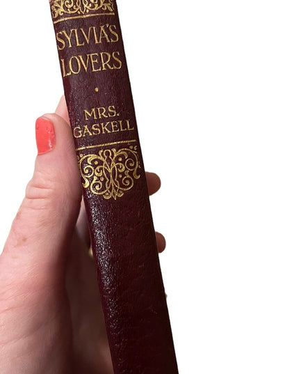 Antique 1920 Collins UK red leather book Sylvias Lovers MRS Gaskell