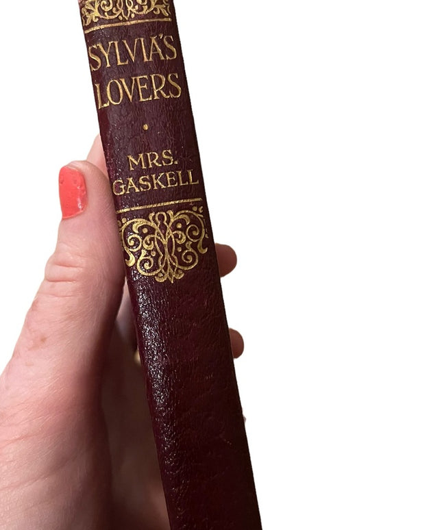 Antique 1920 Collins UK red leather book Sylvias Lovers MRS Gaskell