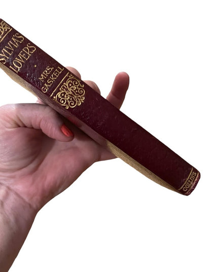 Antique 1920 Collins UK red leather book Sylvias Lovers MRS Gaskell