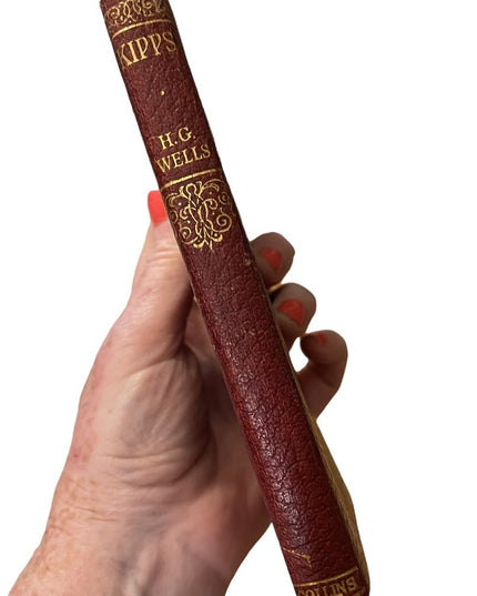 Antique Collins UK 1920 Red leather KIPPS HG Wells Book