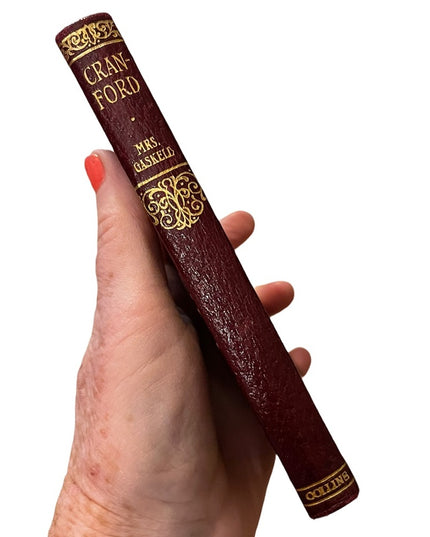 Antique UK Collins Red Leather 1920 Cranford MRS Gaskell Book gold lettering