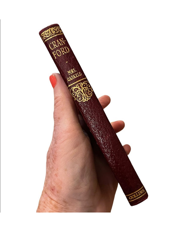 Antique UK Collins Red Leather 1920 Cranford MRS Gaskell Book gold lettering