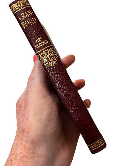 Antique UK Collins Red Leather 1920 Cranford MRS Gaskell Book gold lettering