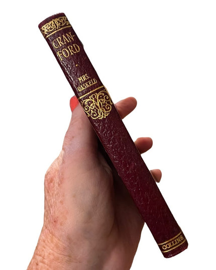 Antique UK Collins Red Leather 1920 Cranford MRS Gaskell Book gold lettering