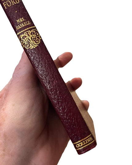 Antique UK Collins Red Leather 1920 Cranford MRS Gaskell Book gold lettering