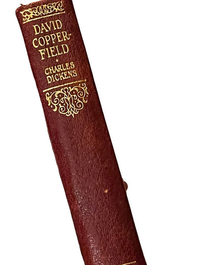 Antique UK Collins Red Leather 1920 David Copperfield Charles Dickens gold let