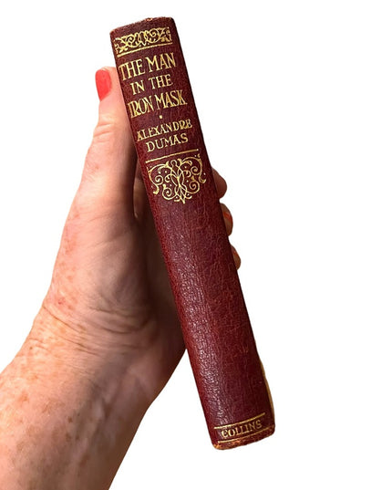 Antique  UK Collins Red Leather The Man In The Iron Mask Alexander Dumas Book