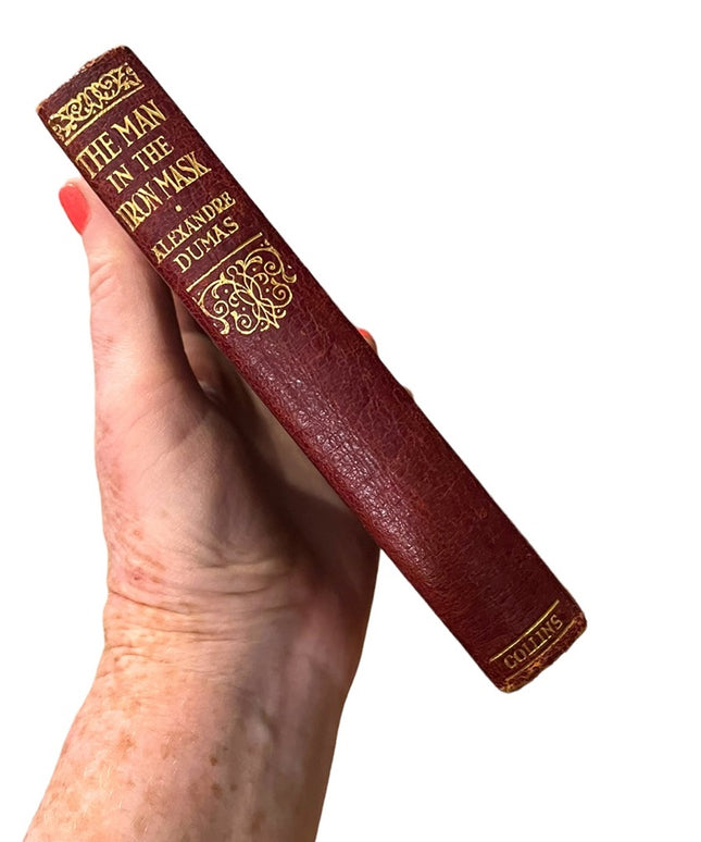 Antique  UK Collins Red Leather The Man In The Iron Mask Alexander Dumas Book